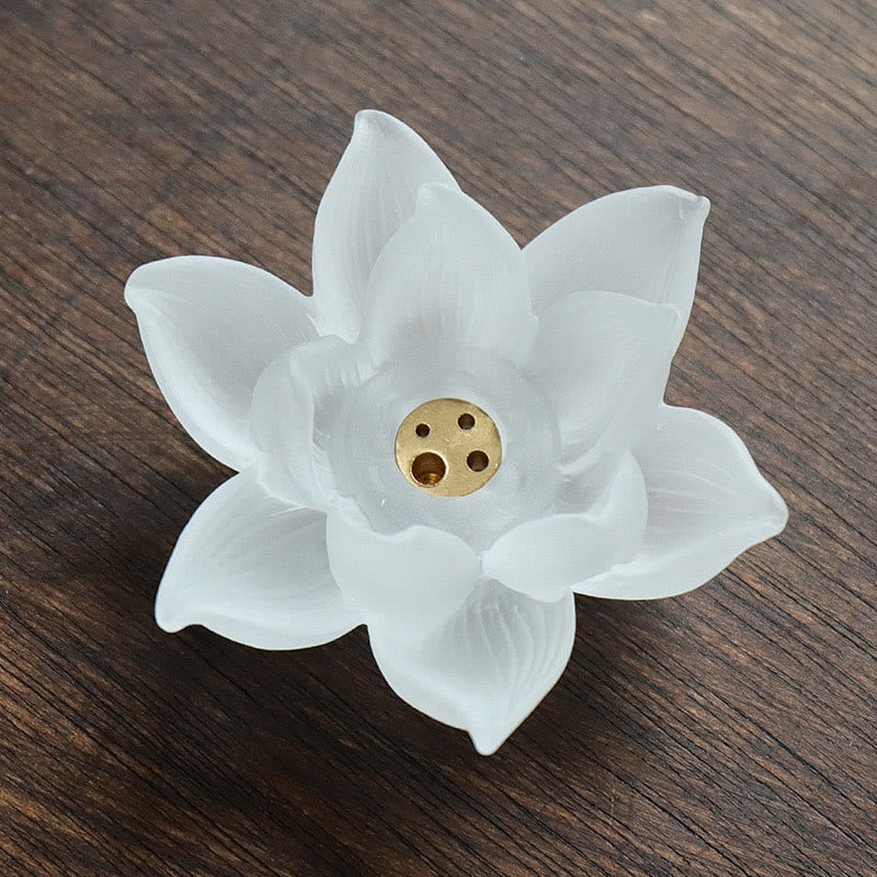 Porte-Encens Lotus Blanc en Cristal Liuli – Méditation & Sérénité
