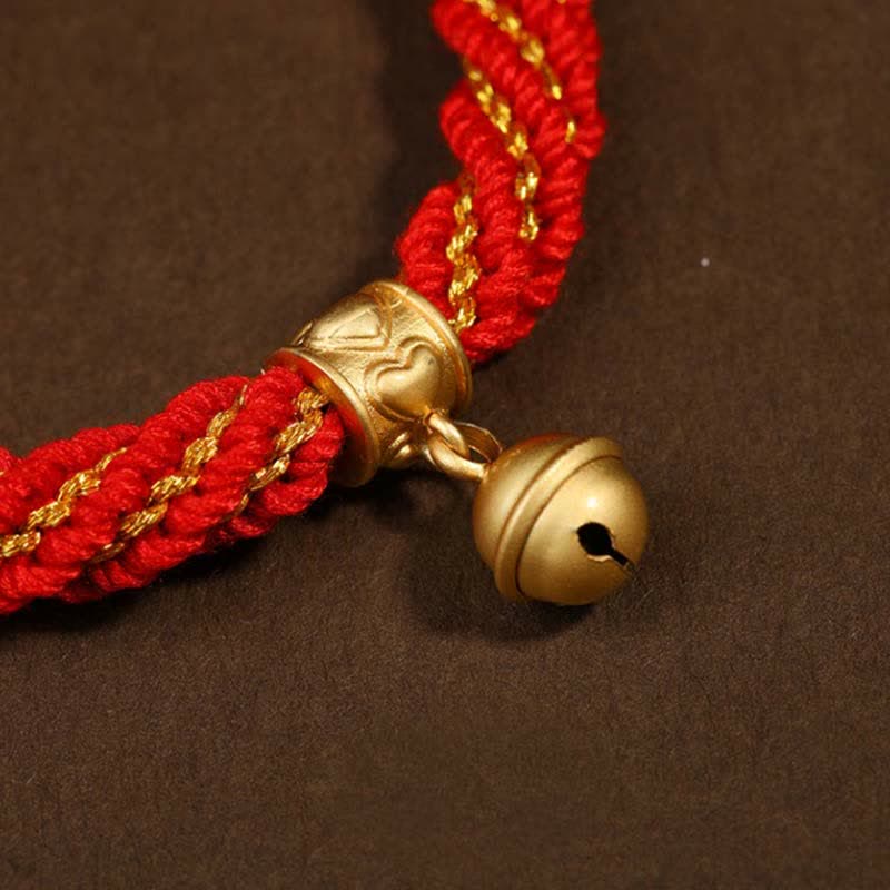 Bracelet de Prière Tibétain Thangka en Fil Rouge, Protection & Chance