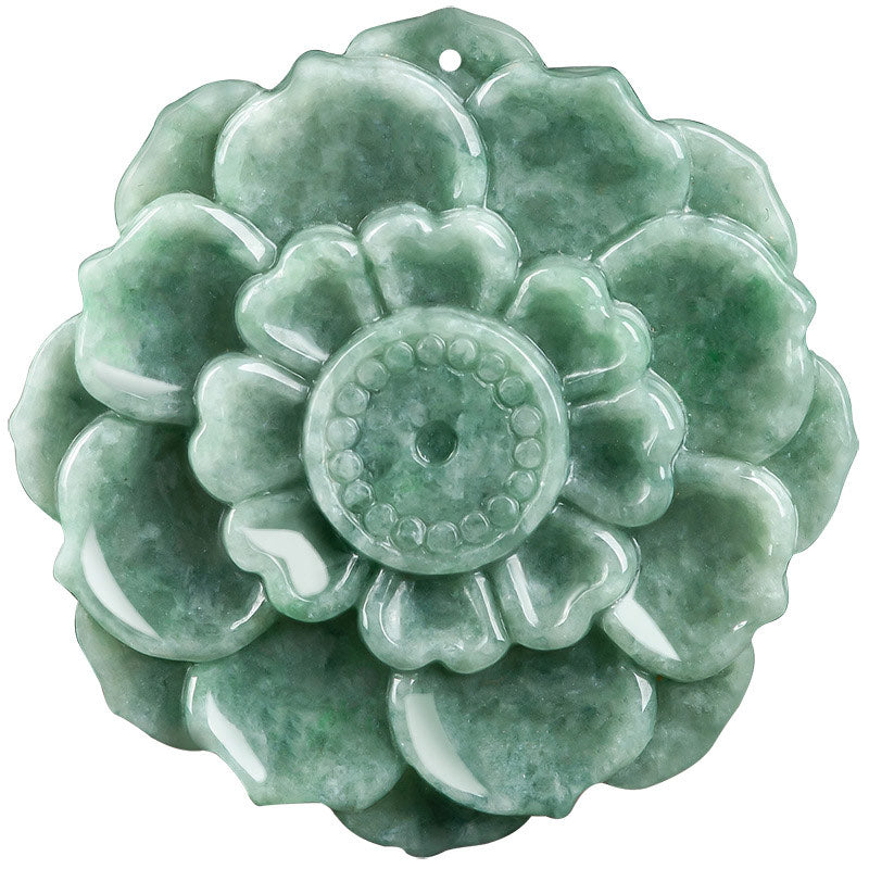 Collier en Jade Naturel avec Pendentif Éléphant en Argent Sterling 925