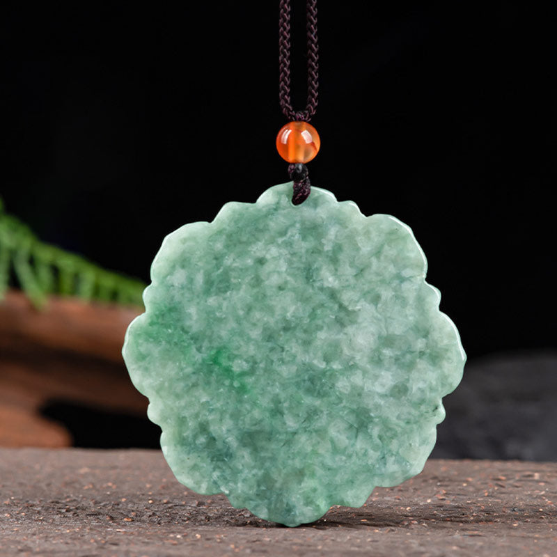 Collier en Jade Naturel avec Pendentif Éléphant en Argent Sterling 925