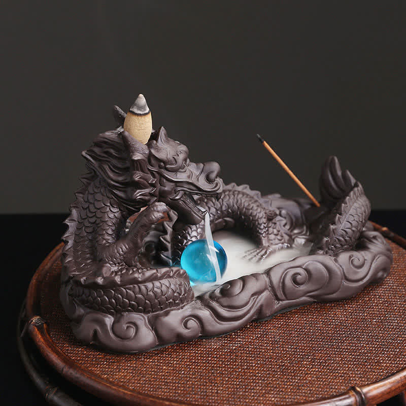 Brûleur Dragon Argile Pourpre – Symbole de Chance et Protection