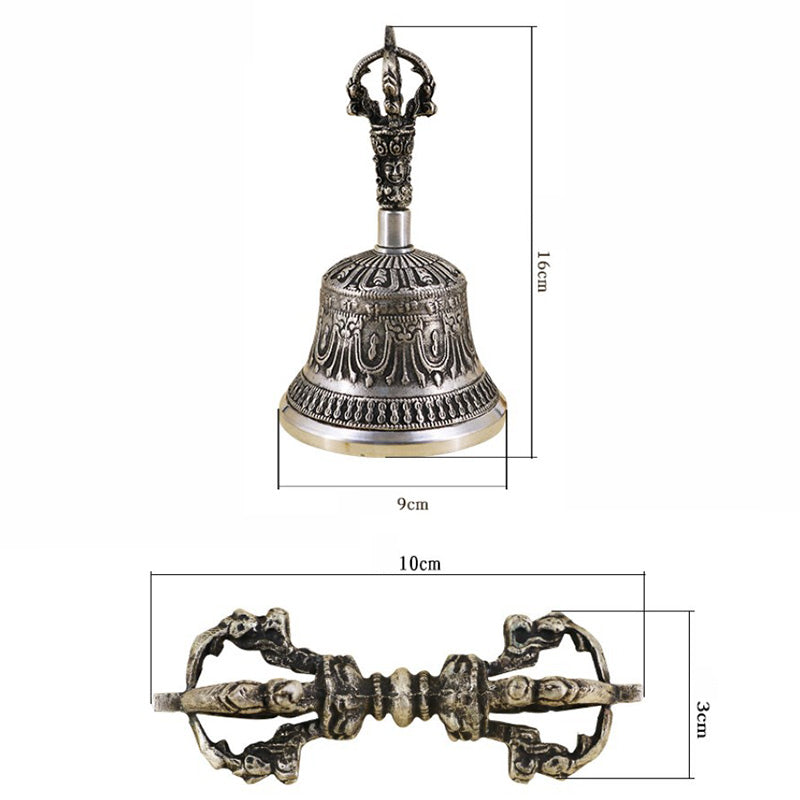Cloche de Méditation et Vajra Dorje | Ensemble Rituel en Cuivre