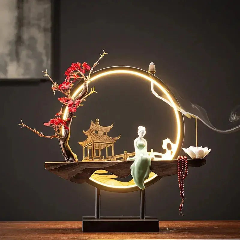 Quiétude Intérieure · Porte-Encens Lumineux Zen