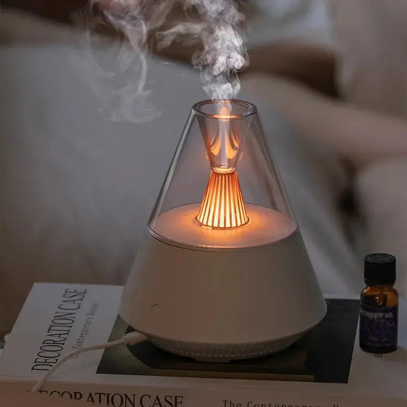 Diffuseur d’Huiles Essentielles Effet Flamme avec Télécommande