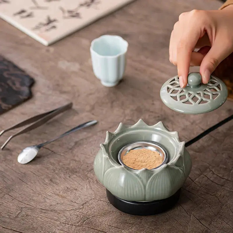 Diffuseur d’Encens Électrique Lotus en Céramique, Ambiance Zen & Équilibre