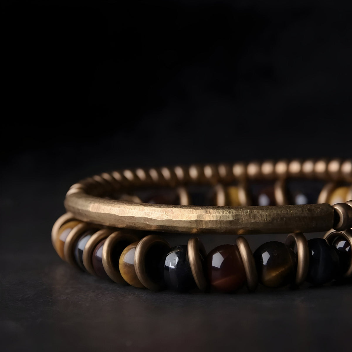 Bracelet en Cuivre avec Oeil de Tigre