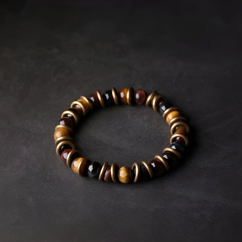 Bracelet en Cuivre avec Oeil de Tigre