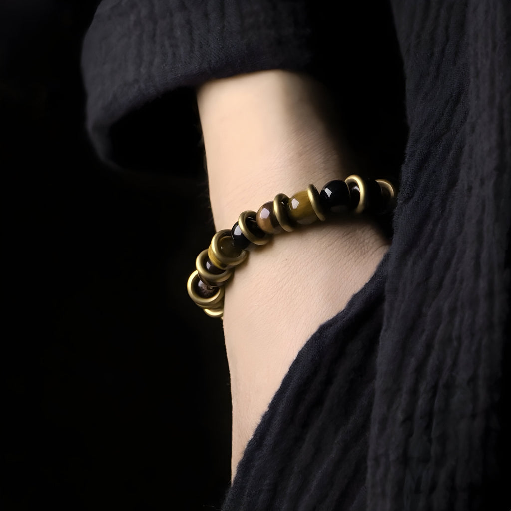 Bracelet en Cuivre avec Oeil de Tigre