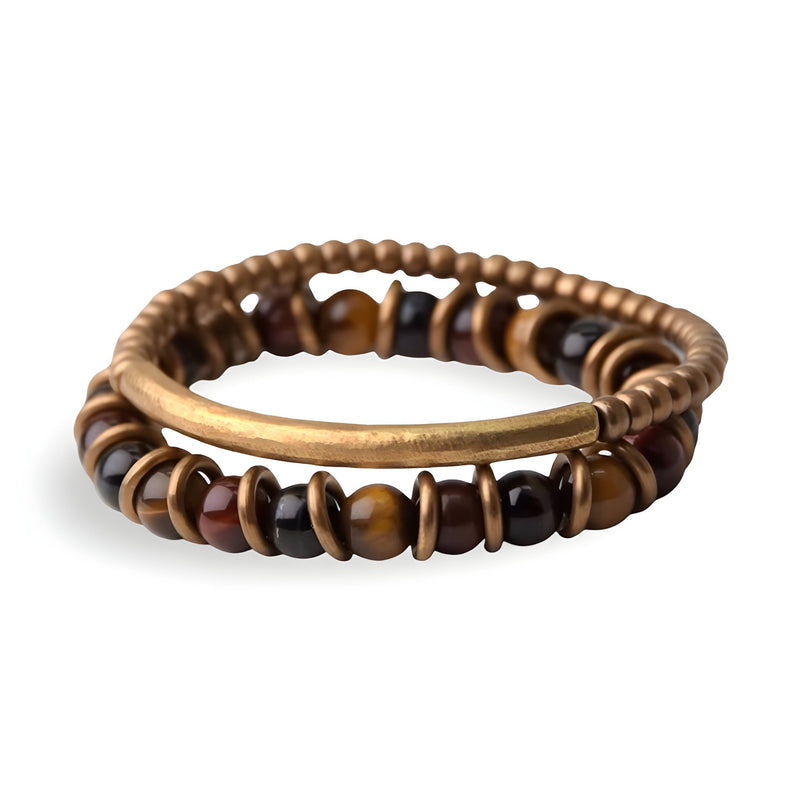 Bracelet en Cuivre avec Oeil de Tigre