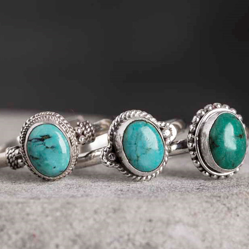 Bague Sagesse en Turquoise Naturelle & Argent Sterling 925 – Ajustable Unisexe