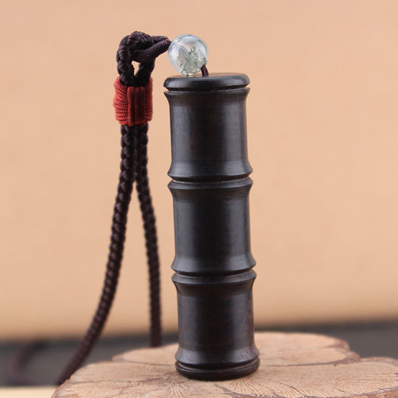 Collier Ghau Tibétain en Bois d’Ébène & Motif Bambou