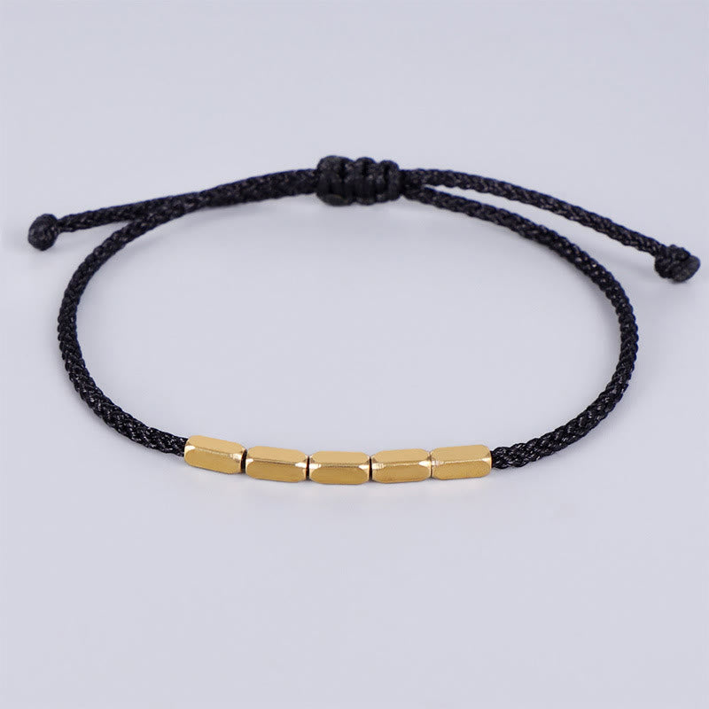 Bracelet de Protection en Fil Rouge & Perles de Cuivre, Ajustable