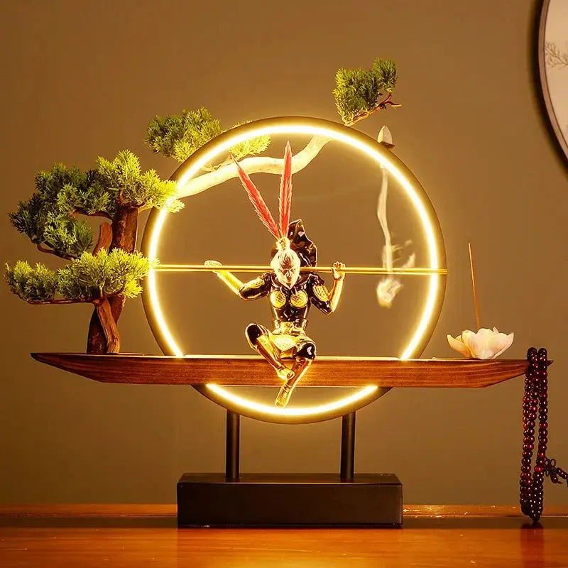Gardien Intérieur · Porte-Encens LED Guerrier Zen