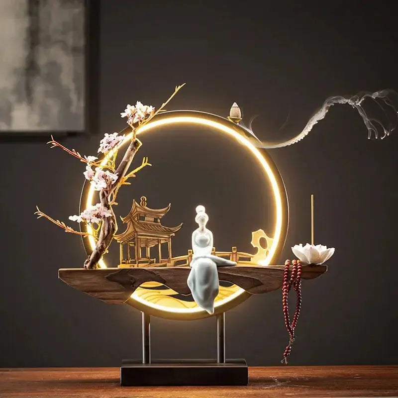 Quiétude Intérieure · Porte-Encens Lumineux Zen