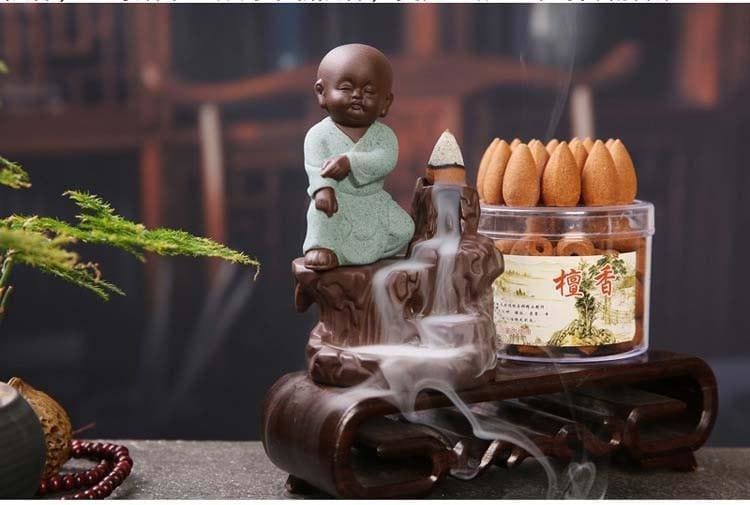 Encensoir “Moine Shaolin” – Support Décoratif & Aromathérapie pour Encens Bâtons & Cônes