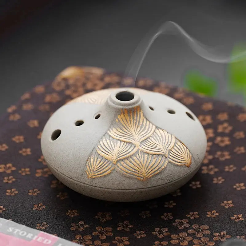 Brûleur d’Encens Japonais Vintage en Céramique, Art Zen & Rituel
