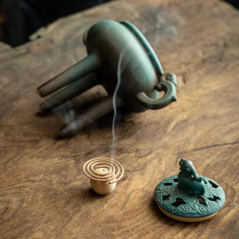 Brûleur d’Encens Tripode en Céramique Zen pour Intérieur