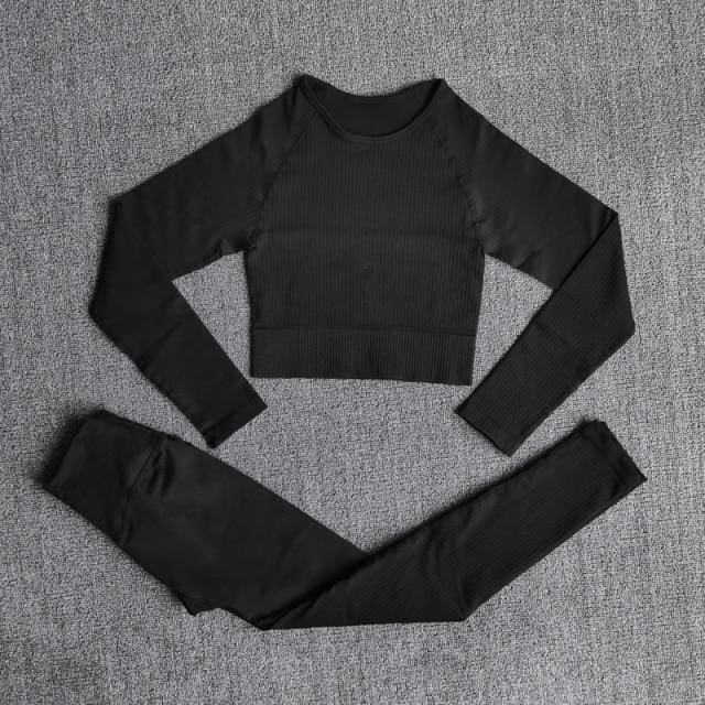 Ensemble de Yoga Sans Coutures Effet Seconde Peau