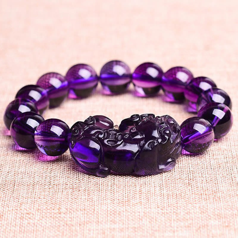 Bracelet Améthyste & Pi Xiu – Perles 10 / 12 / 14 mm