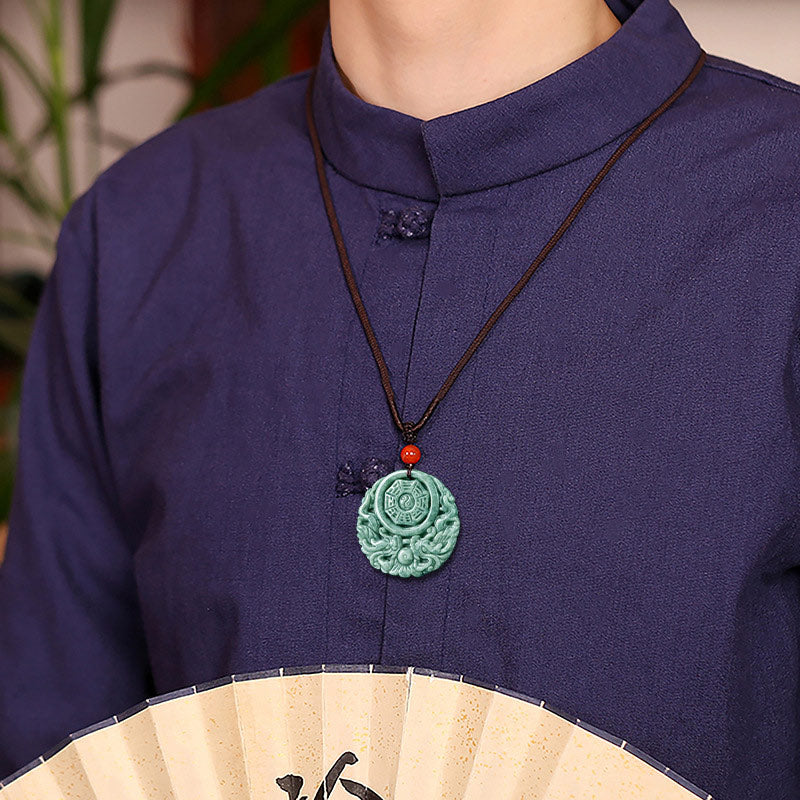 Collier Dragon Yin Yang en Jade Naturel