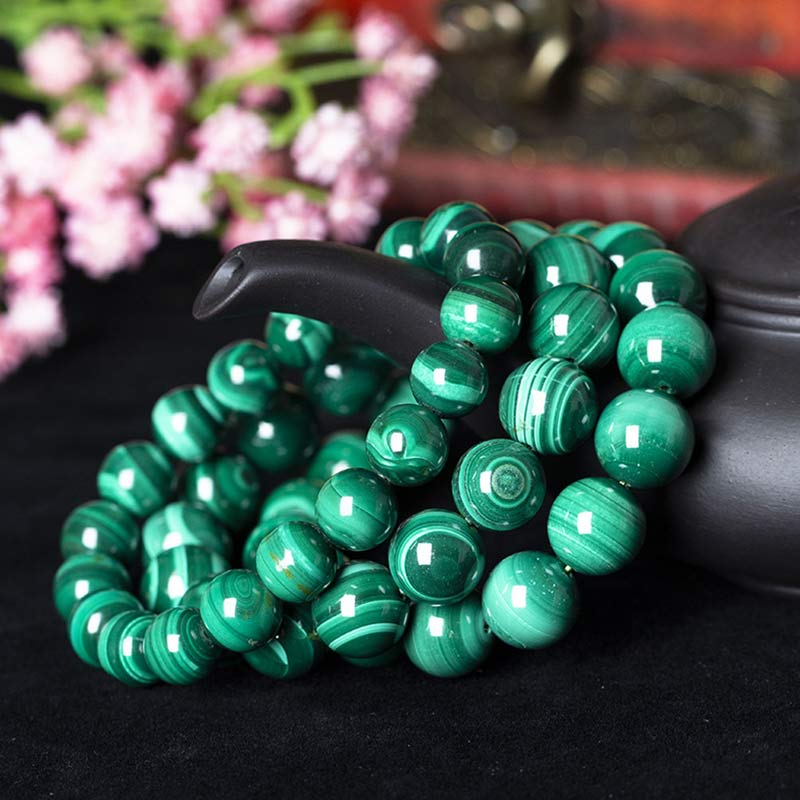Bracelet en Malachite Naturelle 12 mm | Équilibre & Protection Symbolique