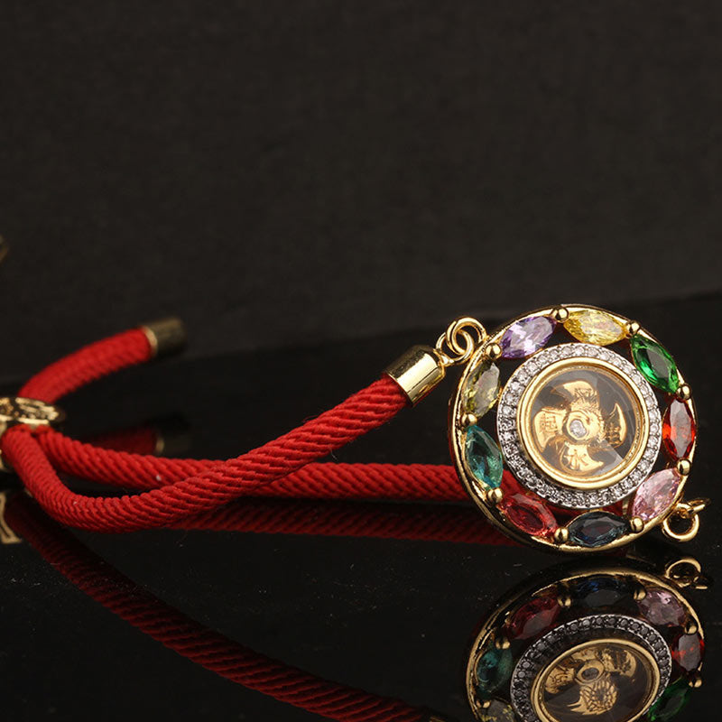 Collier-Bracelet Porte-Bonheur en Cuivre & Zircon (Bijou 2-en-1)