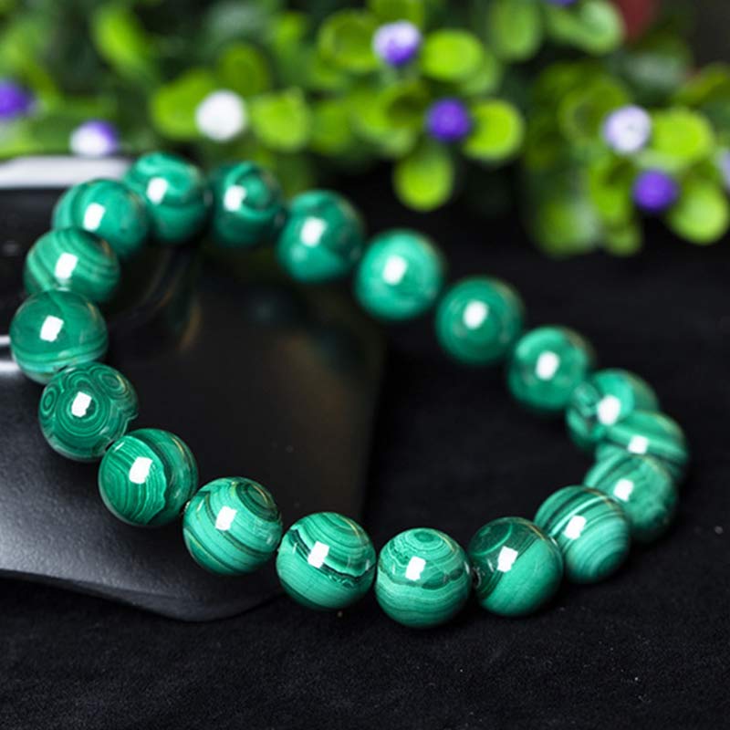 Bracelet en Malachite Naturelle 12 mm | Équilibre & Protection Symbolique