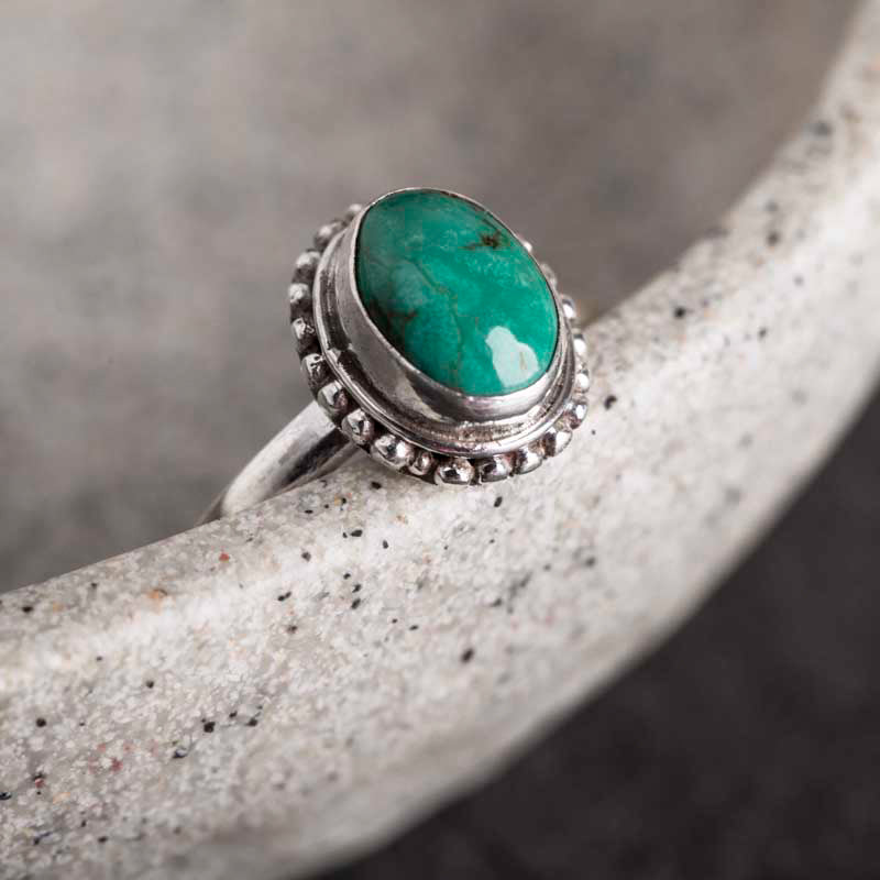Bague Sagesse en Turquoise Naturelle & Argent Sterling 925 – Ajustable Unisexe