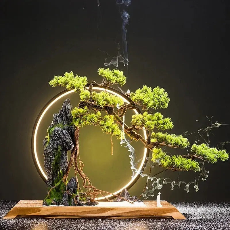 Souffle d’Éternité · Bonsaï d’Encens & Fontaine Zen Lumineuse