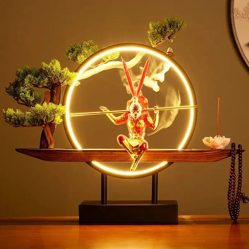 Gardien Intérieur · Porte-Encens LED Guerrier Zen