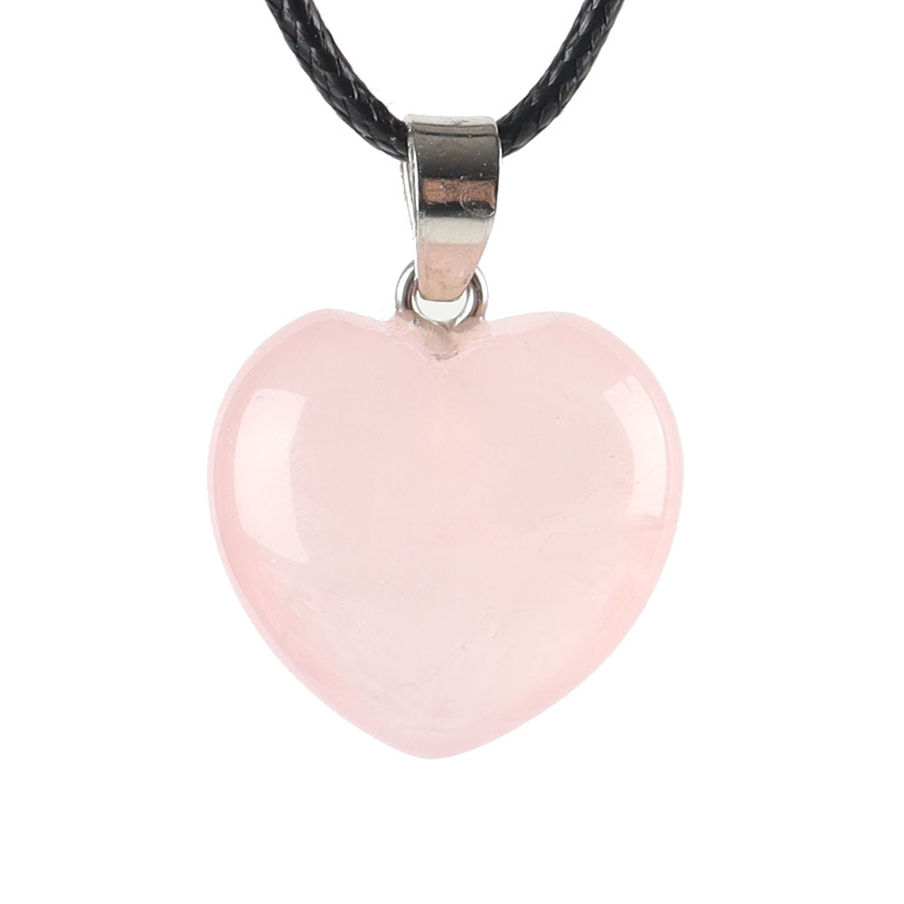 Pendentif Cœur en Quartz Rose Naturel – 20 mm