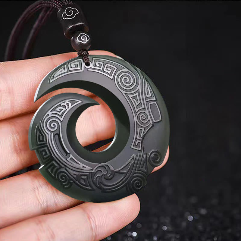 Collier Boucle de la Paix en Jade Hetian Cyan Naturel