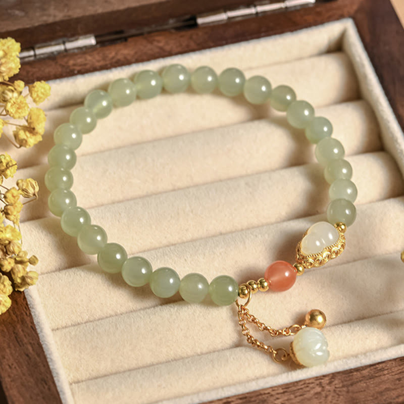 Bracelet Lotus Jade Hetian & Argent 925 – Abondance & Élégance