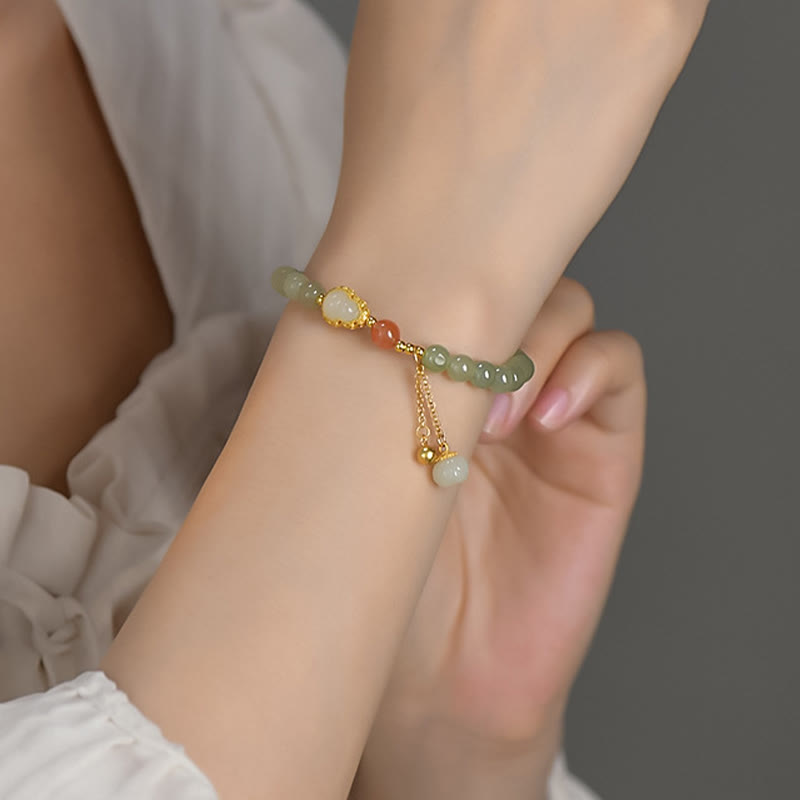 Bracelet Lotus Jade Hetian & Argent 925 – Abondance & Élégance