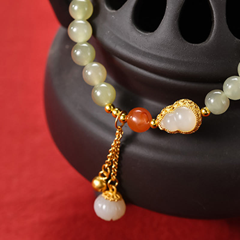 Bracelet Lotus Jade Hetian & Argent 925 – Abondance & Élégance