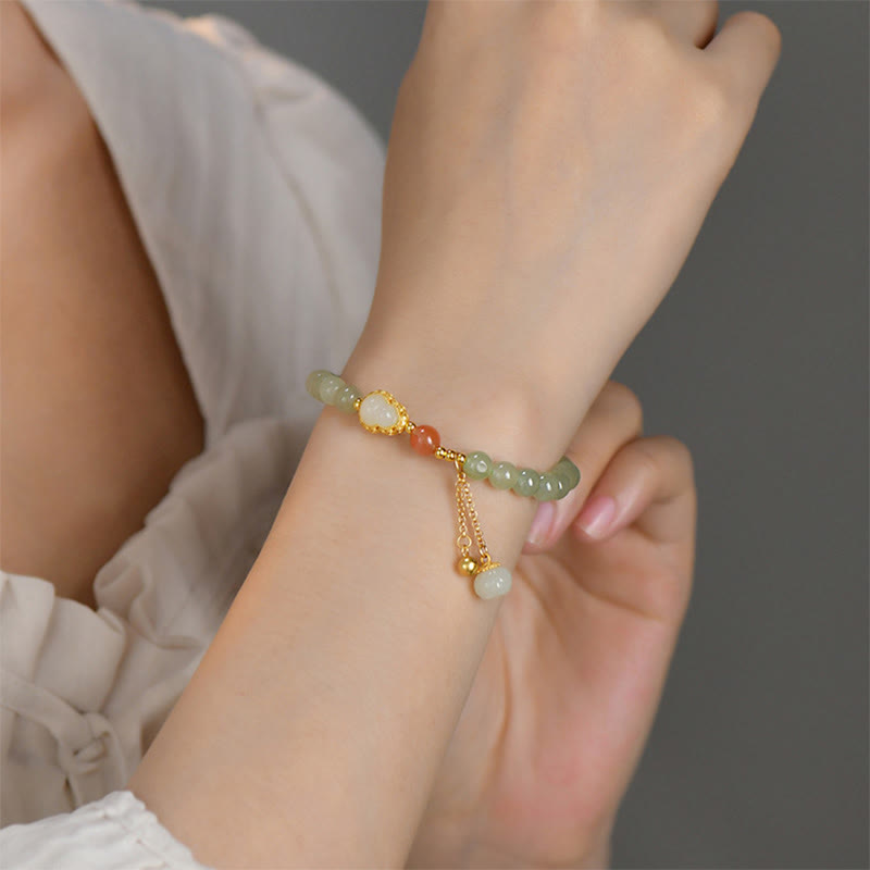 Bracelet Lotus Jade Hetian & Argent 925 – Abondance & Élégance