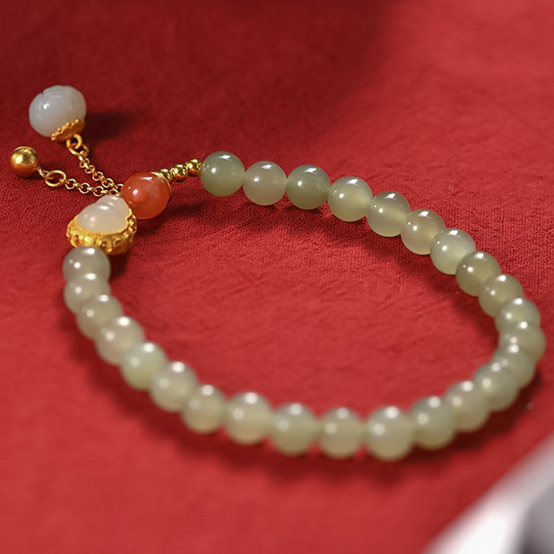 Bracelet Lotus Jade Hetian & Argent 925 – Abondance & Élégance