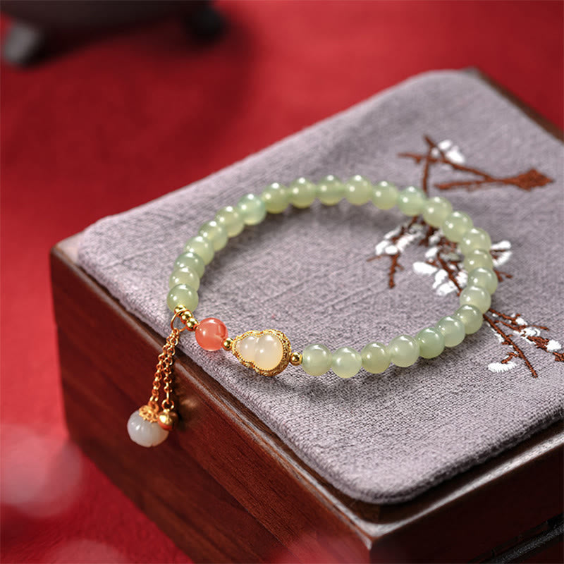Bracelet Lotus Jade Hetian & Argent 925 – Abondance & Élégance