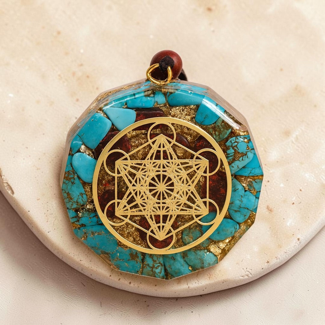 Pendentif Orgonite Métatron en Turquoise