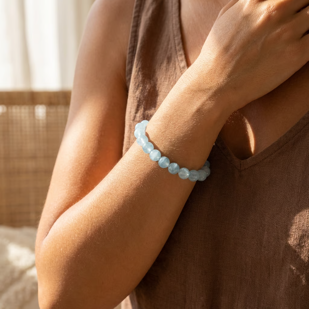Bracelet Bonheur en Aigue-Marine