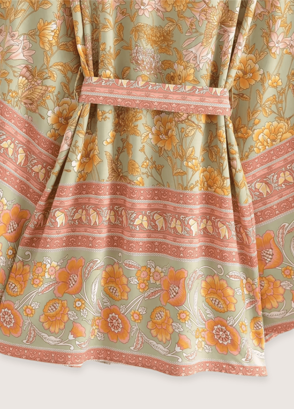 Kimono court femme floral jaune – Aurore