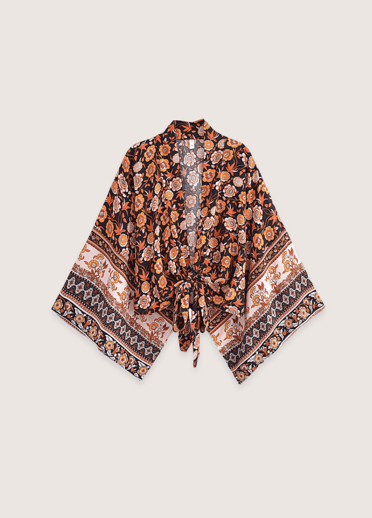 Kimono court femme viscose orange