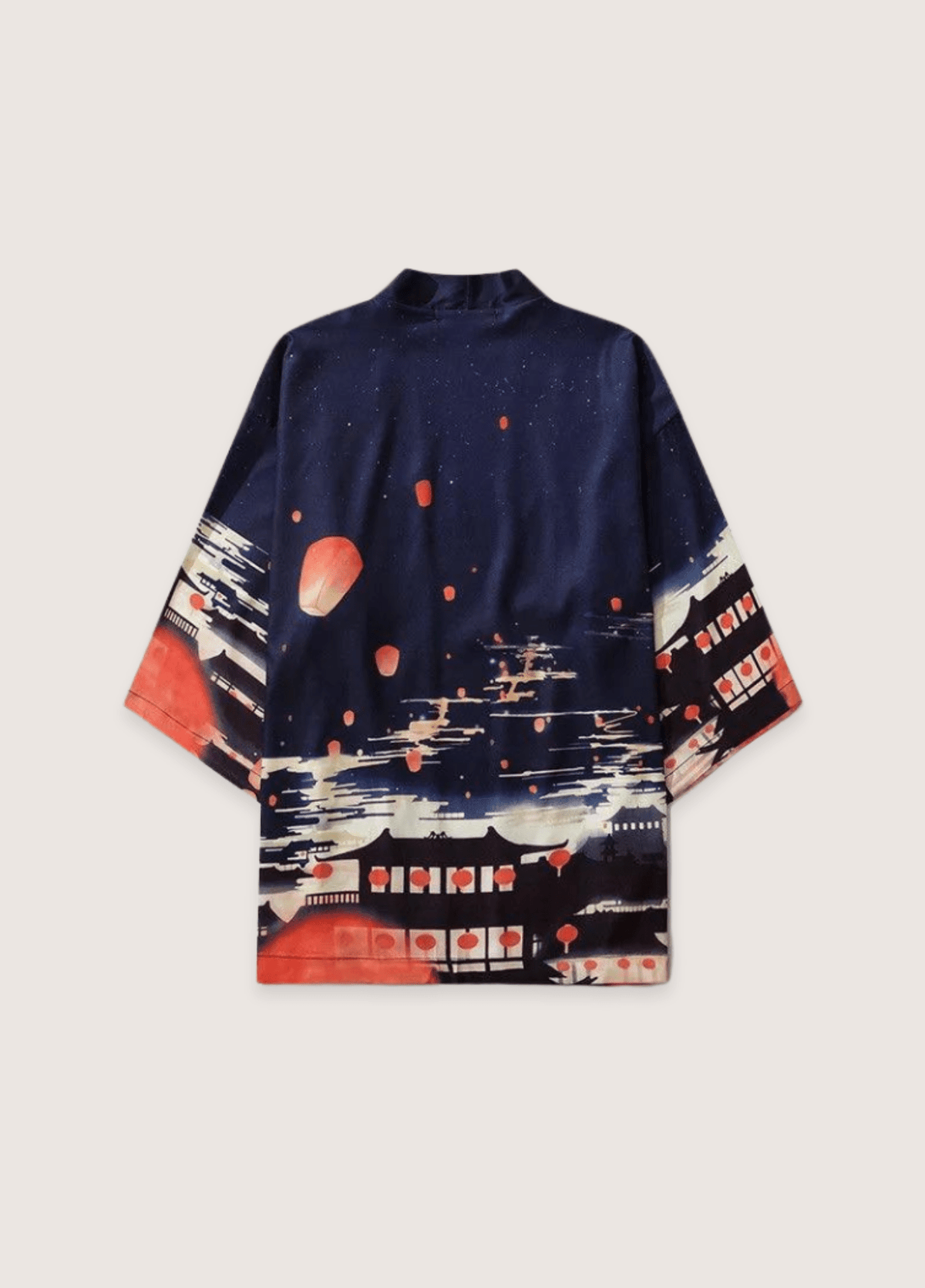 Kimono mixte motif lanterne bleu – Lanternes Nocturnes