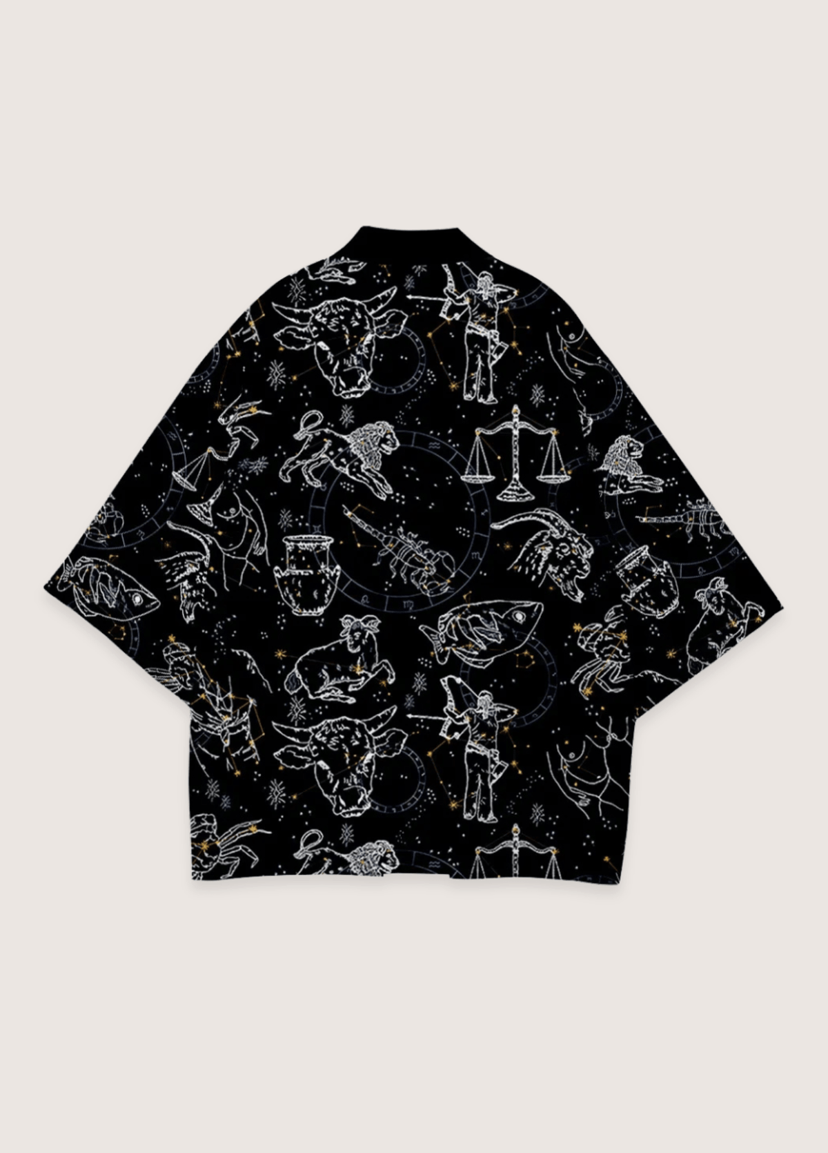 Kimono femme satiné motif encre noir – Seiza