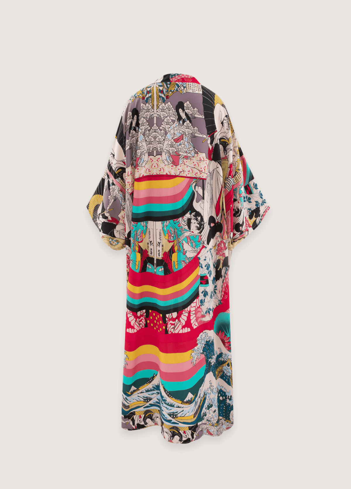 Kimono long femme viscose motif vague japan print – Japan Print