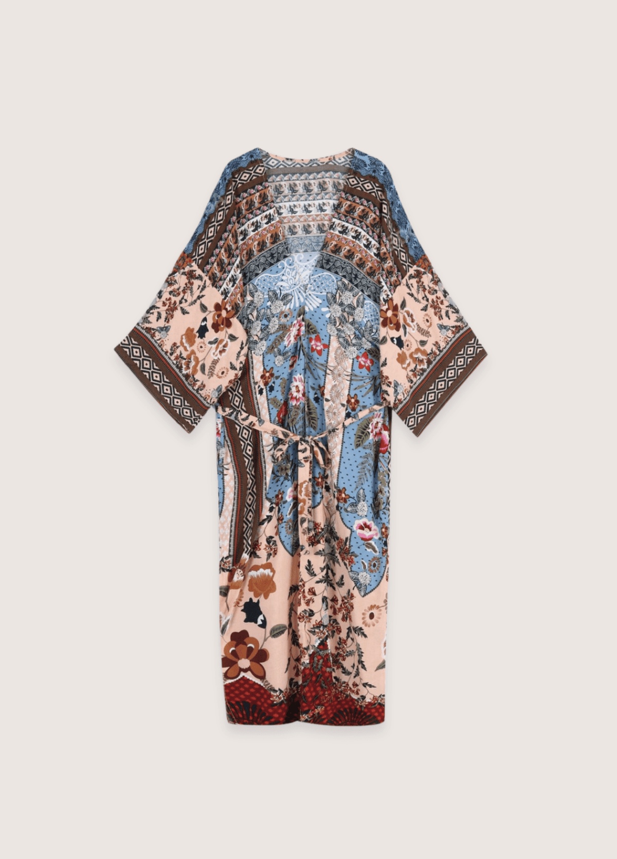 Kimono long femme coton floral multi – Bohème Patchwork Multicolore