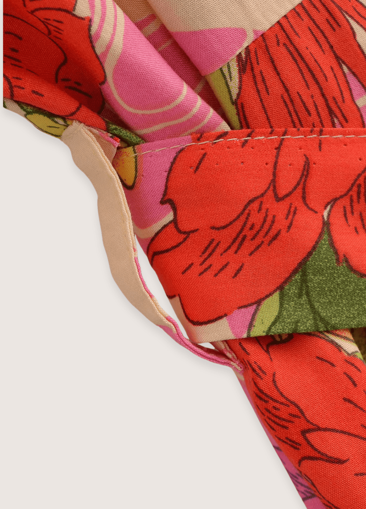 Kimono long femme viscose motif chrysanthème rose – Pivoine
