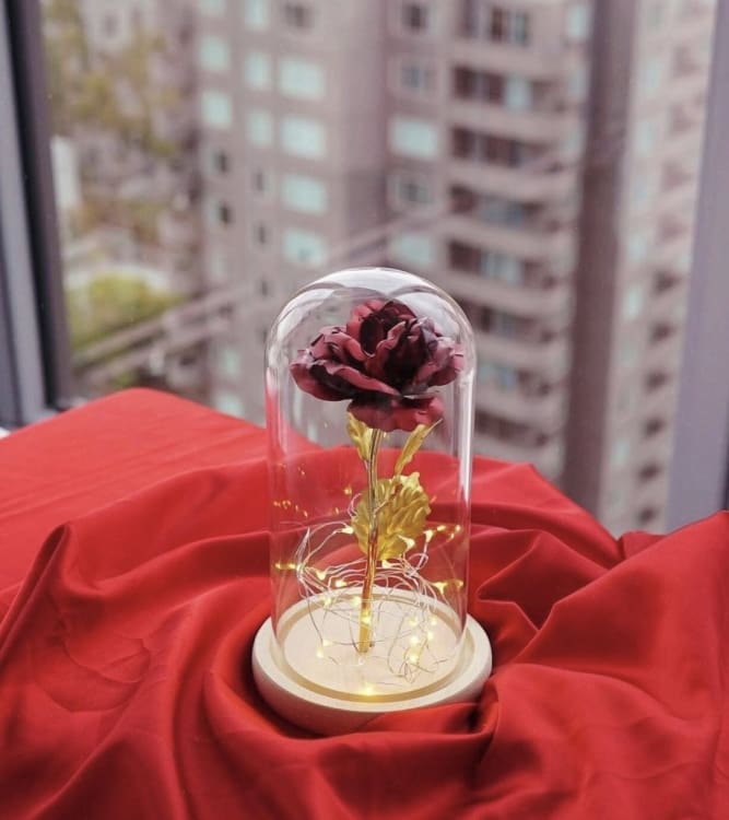 Rose Éternelle sous Cloche – Élégance & Romance Durable