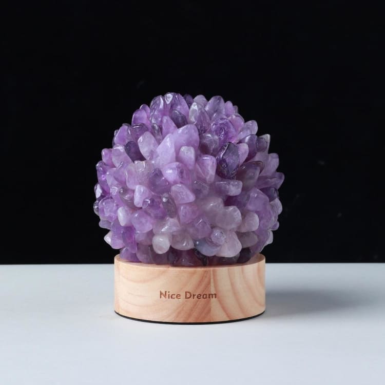 Lampe de Chevet en Améthyste – Lumière Douce & Ambiance Zen