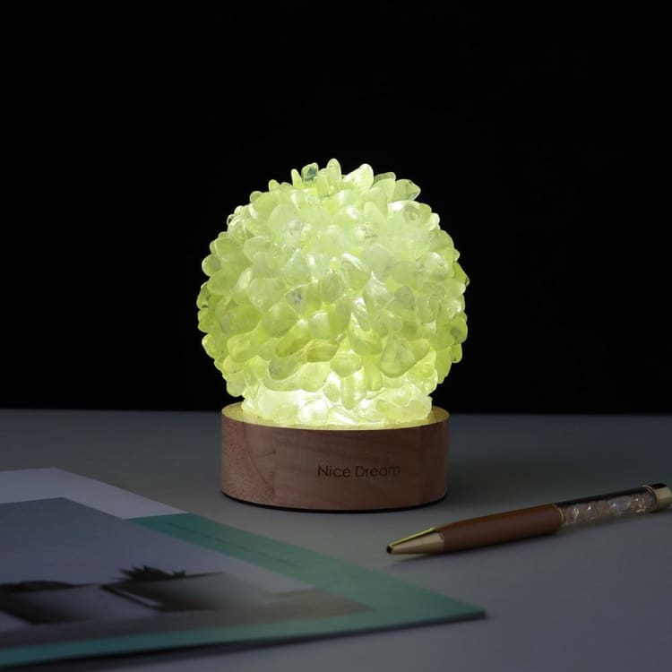 Lampe de Chevet en Citrine – Lumière Naturelle & Énergie Positive